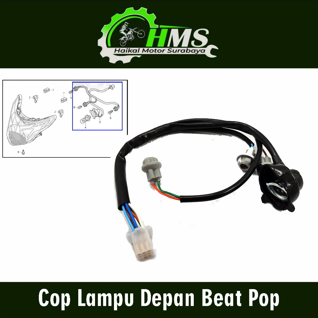 Cop Lampu Depan Beat Pop - Pitingan Fitting Fiting Piting Socket Soket Dop Depan Honda Beat Pop eSP