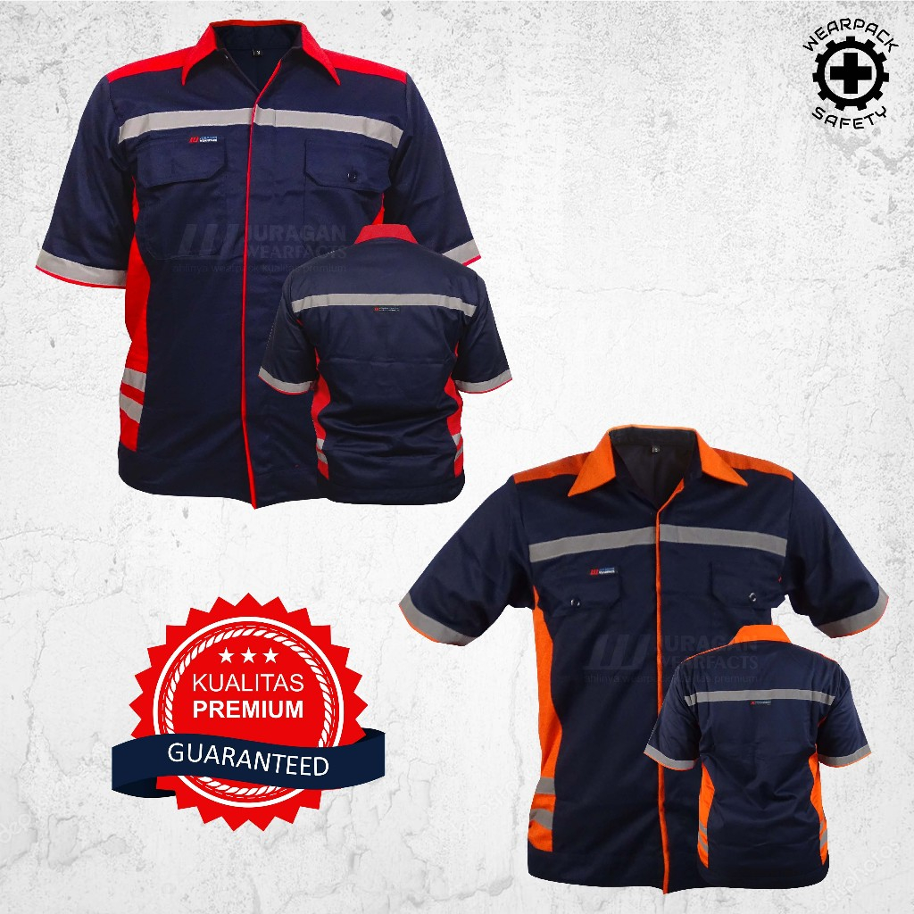 Baju Wearpack Safety  Wearpack Kerja Lengan Pendek Varian Kemeja