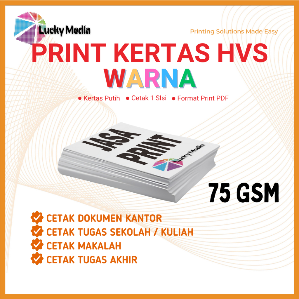 

Print Online Kertas HVS A4 A5 A6 F4 A3 75gsm High Quality WARNA Cetak Dokumen Sempro Tugas Sekolah