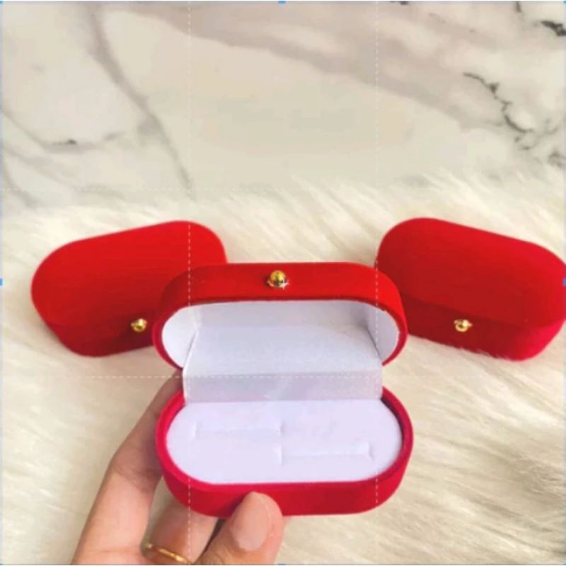Tempat Cincin Muat 2/Box Cincin Tunangan Lamaran Nikahan Muat 2 Cincin