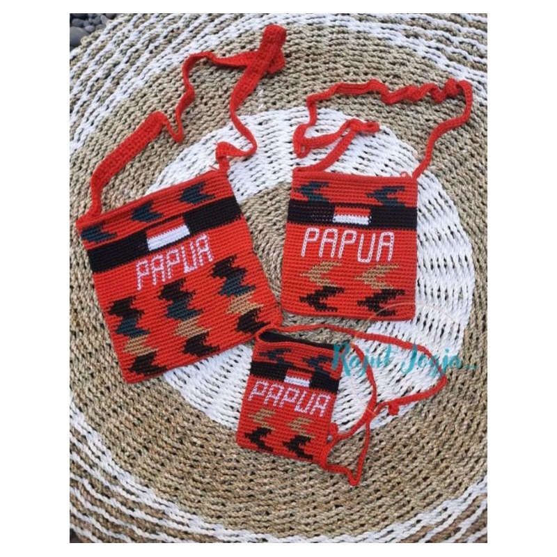 TAS NOKEN PAPUA EDISI MERAH, TAS NOKEN PAPUA, TAS PAPUA, TAS NOKEN, TAS RAJUT, TAS RAJUT NOKEN PAPUA
