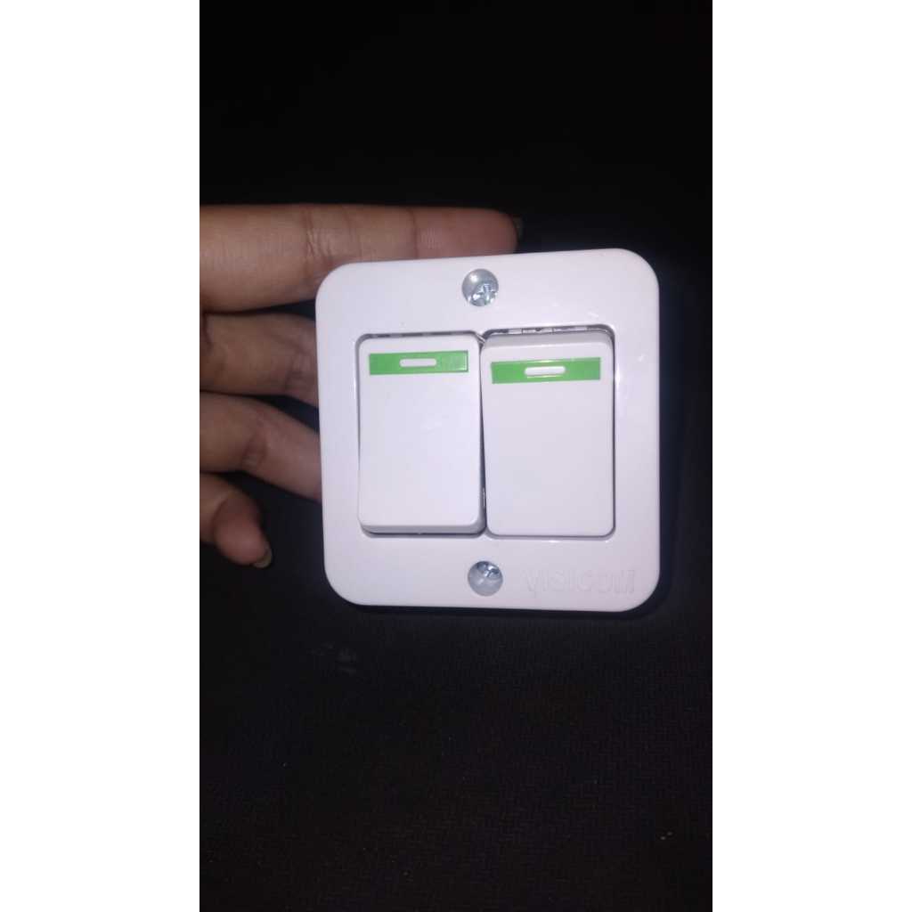 G806  SAKLAR TEMPEL TEMBOK OUTBOW DOUBLE SERI VISICOM DUAL TOMBOL ON OFF LAMPU  DINDING MULTIFUNGSI 