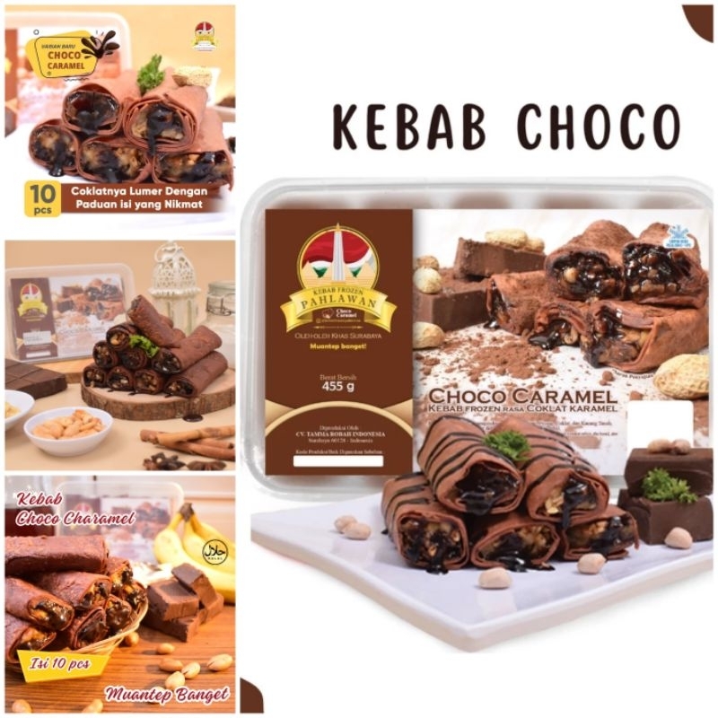 

Kebab Frozen Pahlawan Choco Caramel / Kebab Rasa Coklat Karamel | Berat Bersih 445gr isi 10 pcs