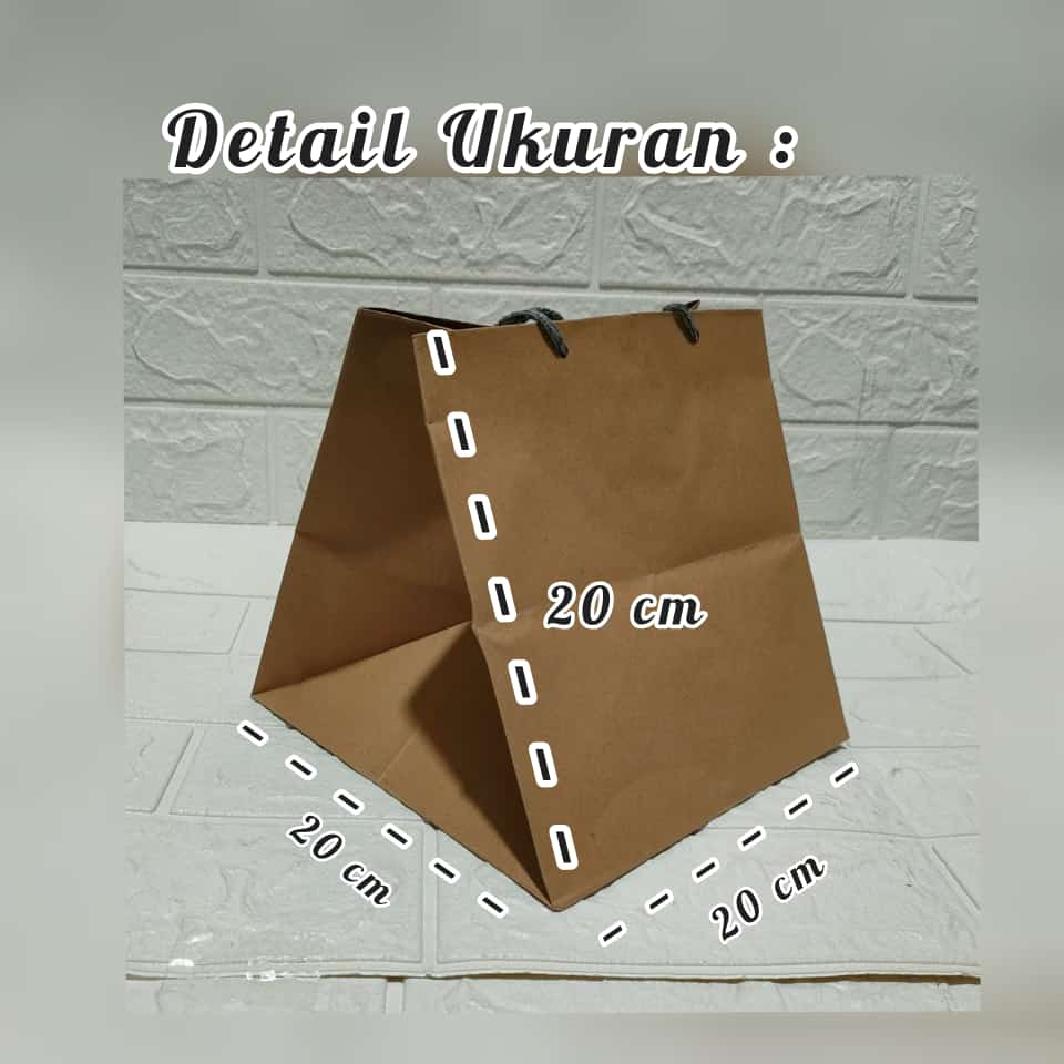 

Paper Bag Coklat Uk 20 x 20 / Paper Bag BOX Polos PER LUSIN