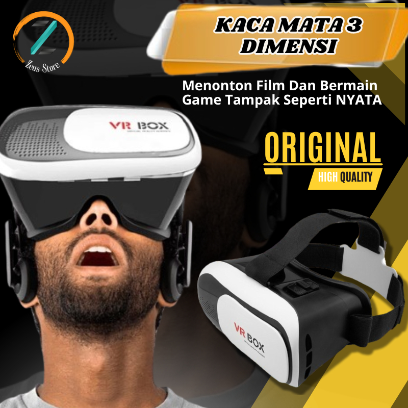 Kacamata VR Box 3D Kaca Mata 3 Dimensi Untuk Nonton TV Handphone Game Reality Visual Gaming 3D