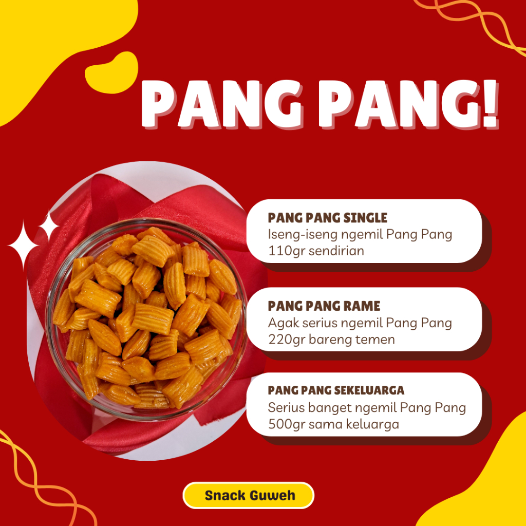 

Snack Pang-Pang Kemasan 220gr | Pang Pang Rame Snack Guweh