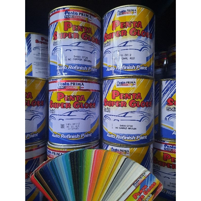CAT PENTA 1kg SUPERGLOSS 1KG BLACK WHITE HITAM PUTIH SOLID PLASTIK PRIMER CLEAR GLOSS CLEAR DOFF