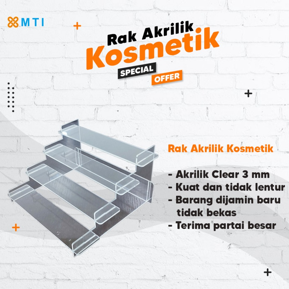 RAK KOSMETIK / AKRILIK TANGGA OLD / AKRILIK / RAK AKRILIK / RAK SUSUN SERBAGUNA / RAK ACTION FIGURE 
