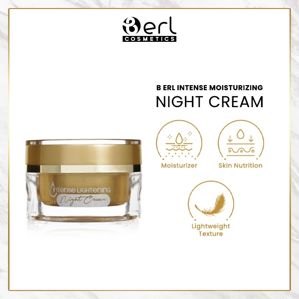 Satuan Night Cream Intense LIghtening B Erl Cosametics Original BPOM HALAL Krim Malam Menunda Penuaa