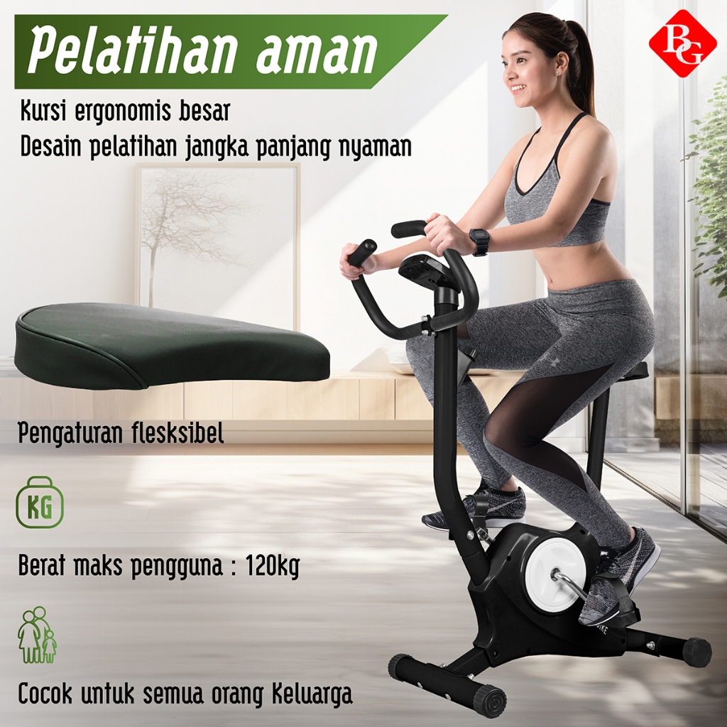 Ready Stock  Sepeda Statis Lipat Portable Gym Spinning Bike Alat Olahraga Gym Rumahan