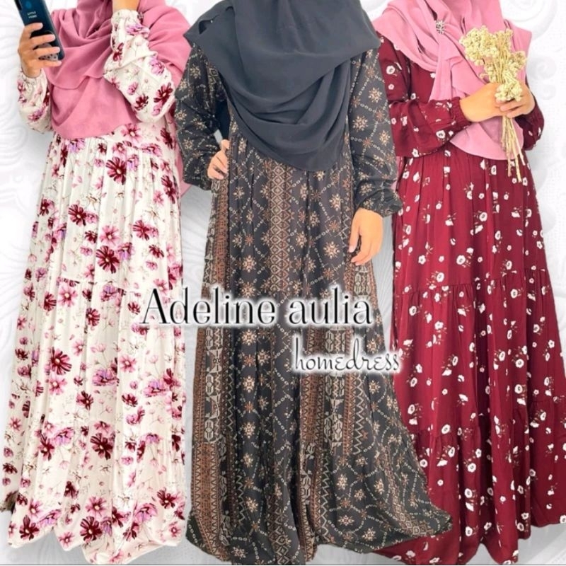 Gamis Adeline Aulia Homedress Premium Kekinian Wudhu Busui Friendly