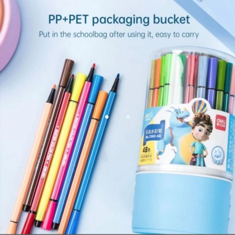 

Hexagonal Watercolor Marker Pen Spidol 48 Warna-biru