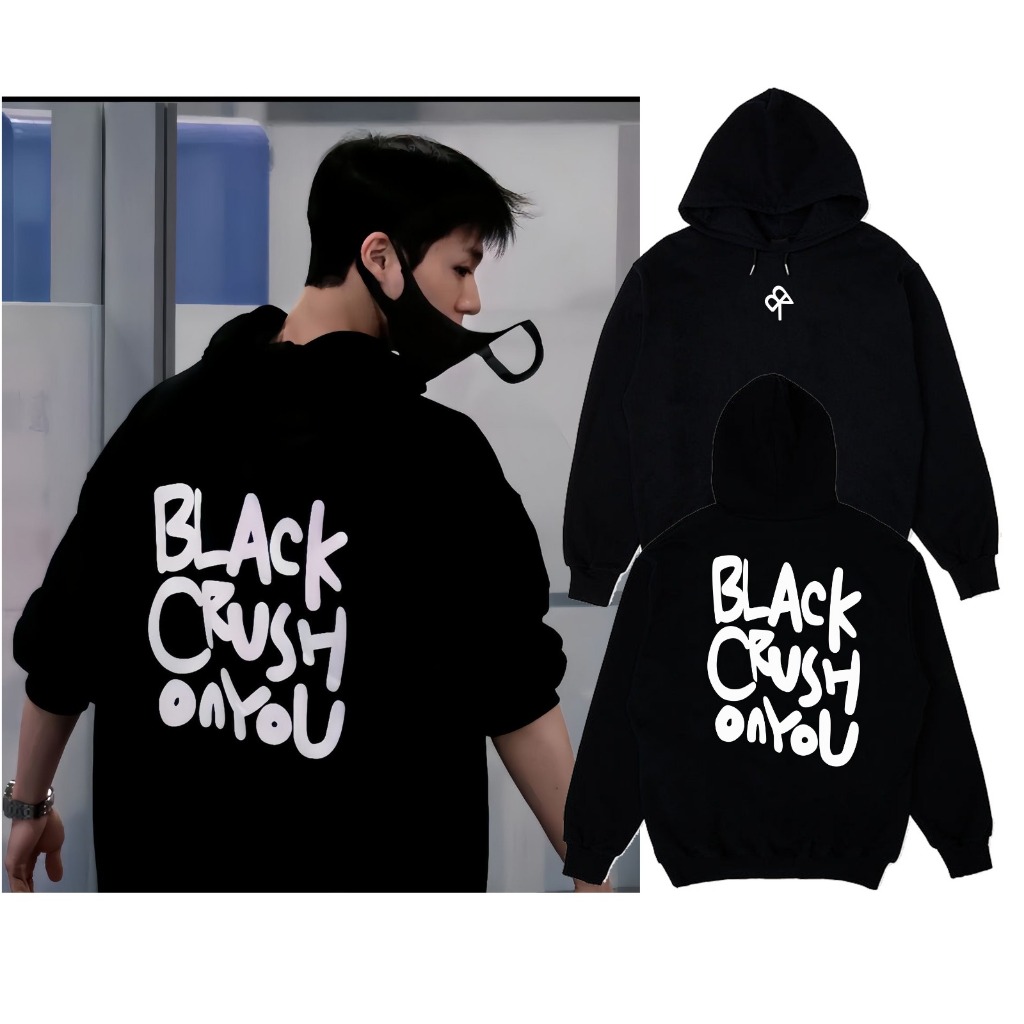 Jaket Hoodie Jumper Jeno Black Crush Clover 3 Daun Free Foto