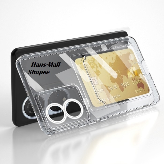 Hans- CASE CLEAR TEMPAT KARTU OPPO A98 5G A96 A95 4G A92 A9 2020 A78 A76 A74 A7 A58 A57 A53 A52 A5 A