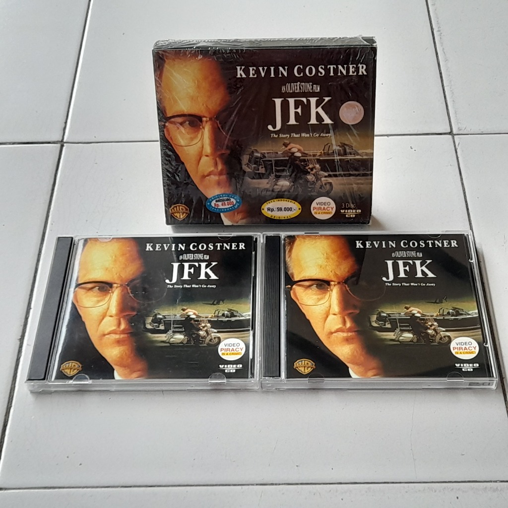 VCD JFK Kevin Costner (1991) 3 Disc ORIGINAL Vision VideoCD