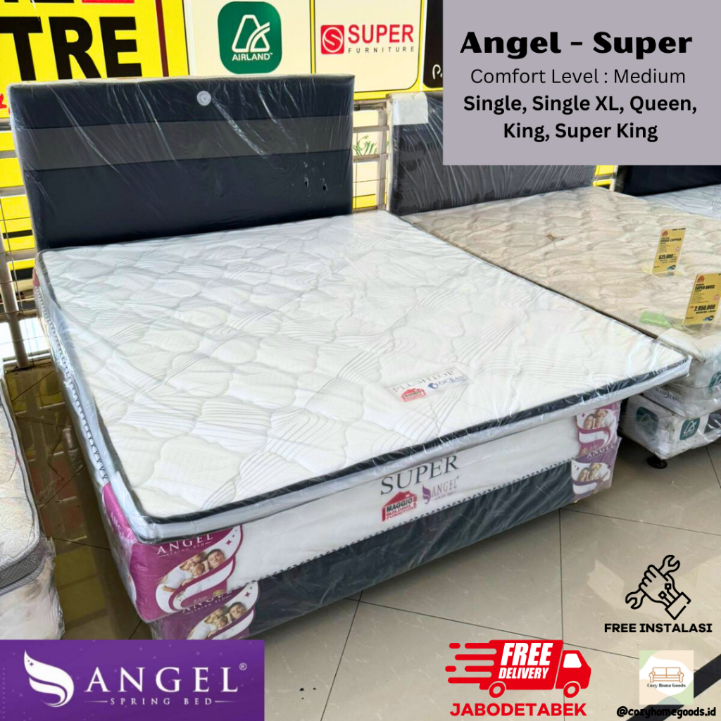 Springbed - Kasur Tidur - Angel Super - Matras Kasur - Comfort Medium - Angel