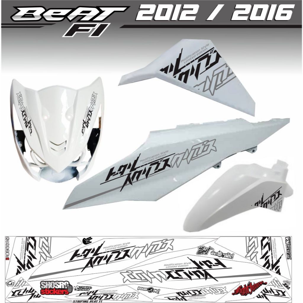 STRIPING HONDA BEAT FI 2013 / 2014 / 2016 STRIPING BEAT FI VARIASI STIKER MOTIP SIMPLE
