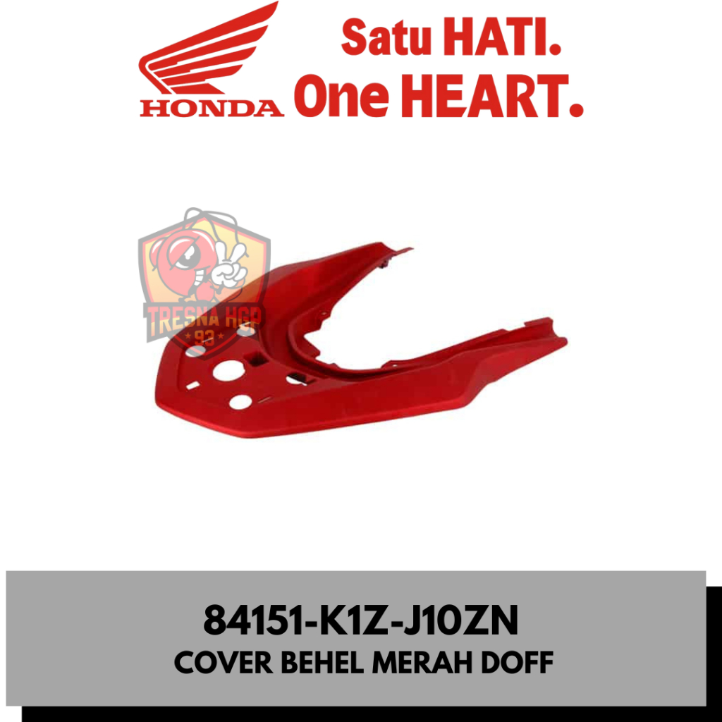 84151-K1Z-J10ZN COVER BEHEL MERAH DOFF PCX 160 K1Z ORIGINAL | COVER GRAB RAIL RR 84151K1ZJ10ZN