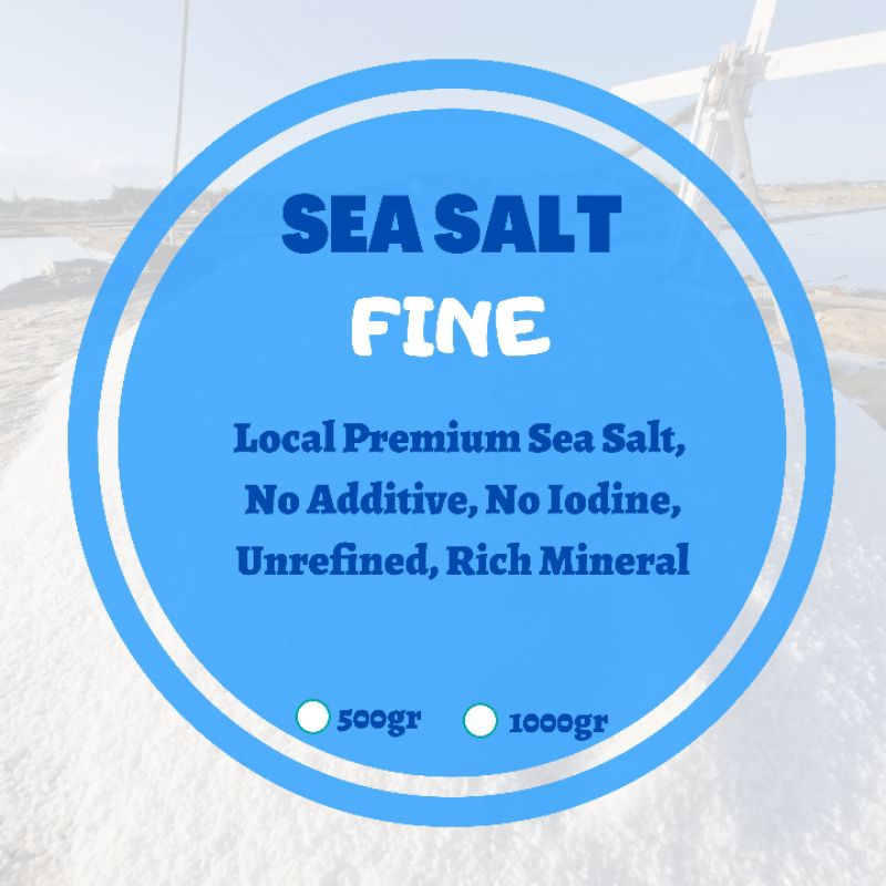 

FINE SEA SALT HIGH QUALITY GARAM LAUT HALUS NON YODIUM 500GR
