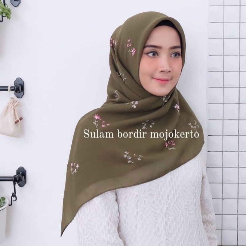 Hijab sulam jilbab sulam kerudung sulam model GUGUR murah HIJAB PARIS SULAM HIJAB SULAM TABUR