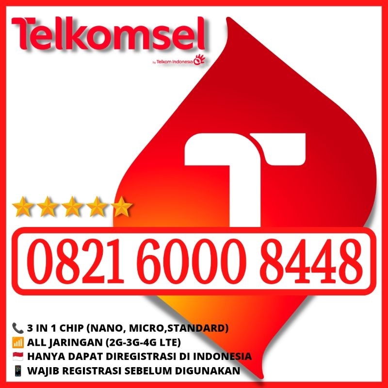 Nomor Cantik Telkomsel simPATI Murah 6000