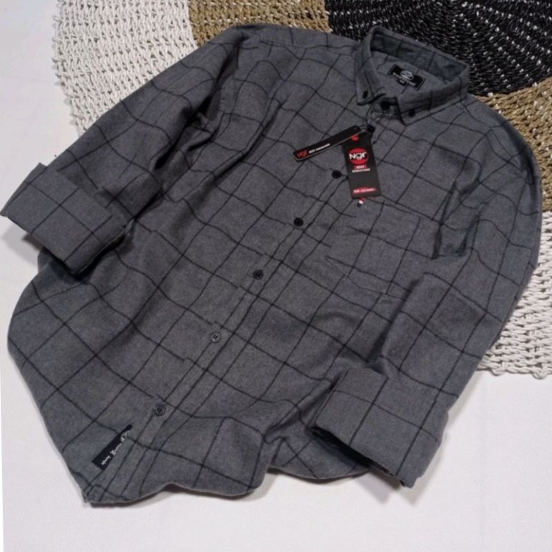 Kemeja Flanel pria kemeja kotak-kotak kemeja flanel panjang kemeja flanel premium Kemeja flanel pria