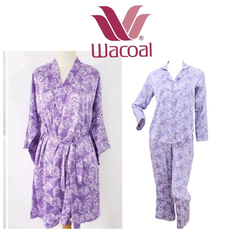 BAJU TIDUR WACOAL KIMONO PIYAMA SATIN K122 INC 1901 INC 1902 LENGAN PANJANG CELANA PANJANG INC1901 I