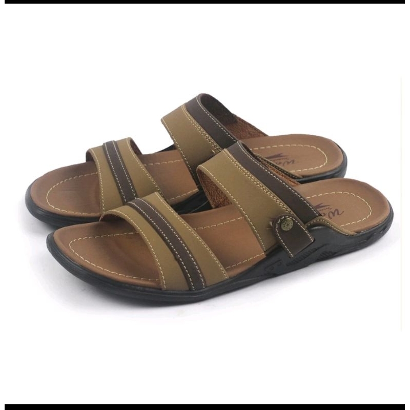 Homyped Noris 02 Sandal Selop Pria sandal slop terbaru bahan kulit untuk pria keren model casual sli