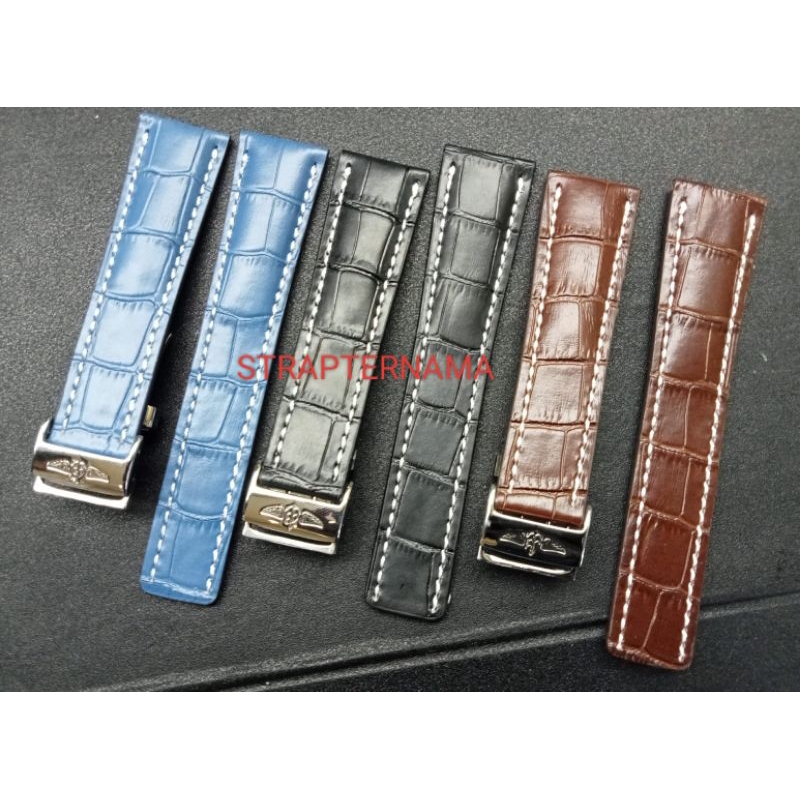 Tali  kulit Jam Tangan Breitling 22MM 24MM Tali Jam Breitling Plus buckle