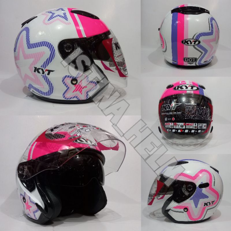 Helm Kyt Dj Maxi Motif Cewe Double Kaca