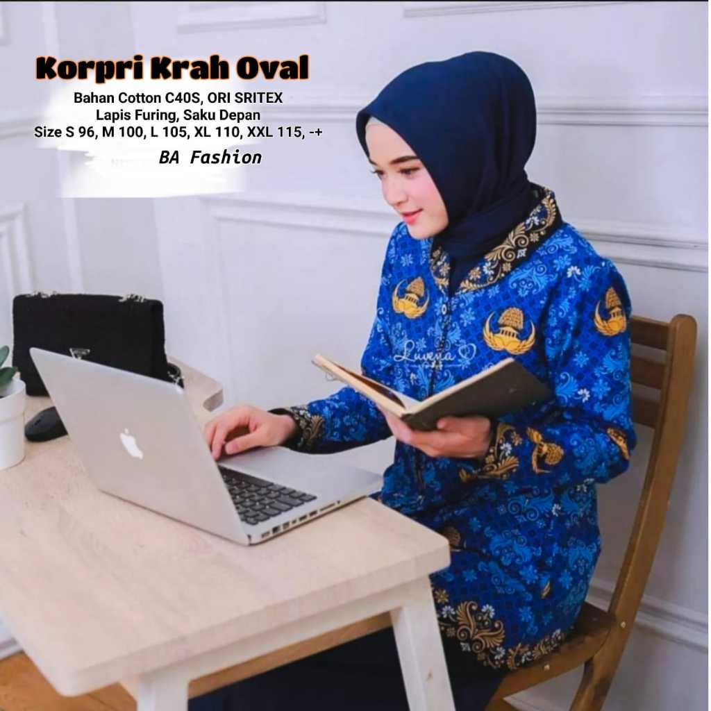 BAJU WANITA KORPRI KERAH HITAM Seragam Korpri terbaru 2022 Full furing / Batik Wanita Korpri Terbaru