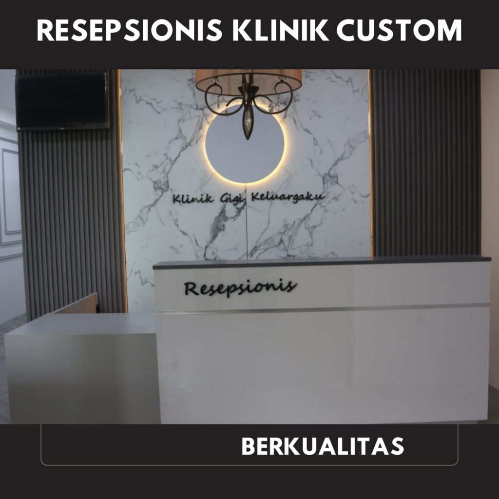 meja resepsionis klinik minimalis