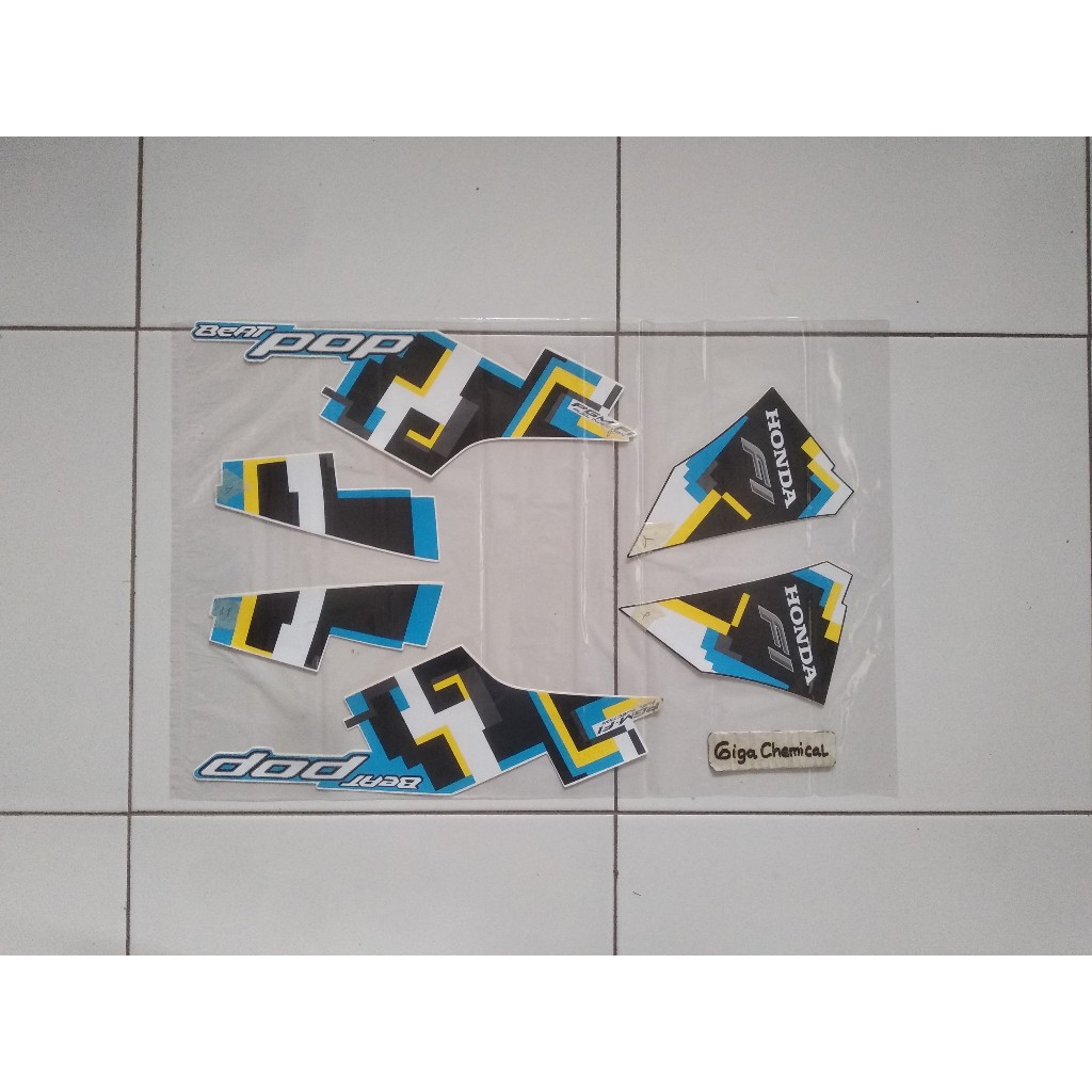 Striping Sticker Lis Honda Beat POP 2017 2018 Hitam Putih Original
