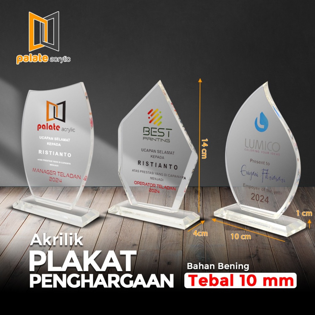 AKRILIK PLAKAT PENGHARGAAN 10MM