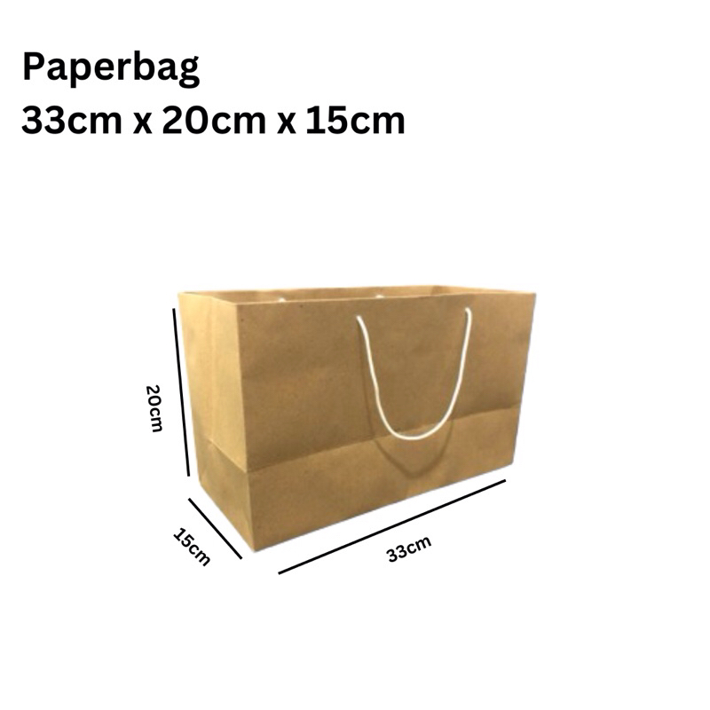 

Paper bag Brownies 33x15x2/ shopping bag / kertas kraft / Paperbag tebal 150gsm