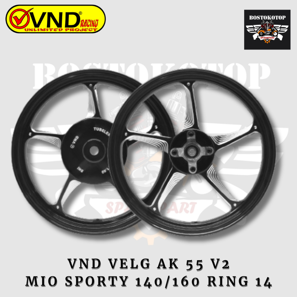 VND Velg Racing Enkei Tipe AK 55 V2 Ukuran 140 160 Ring 14 Mio Sporty Mio Old Mio J Fino 115 Soul GT