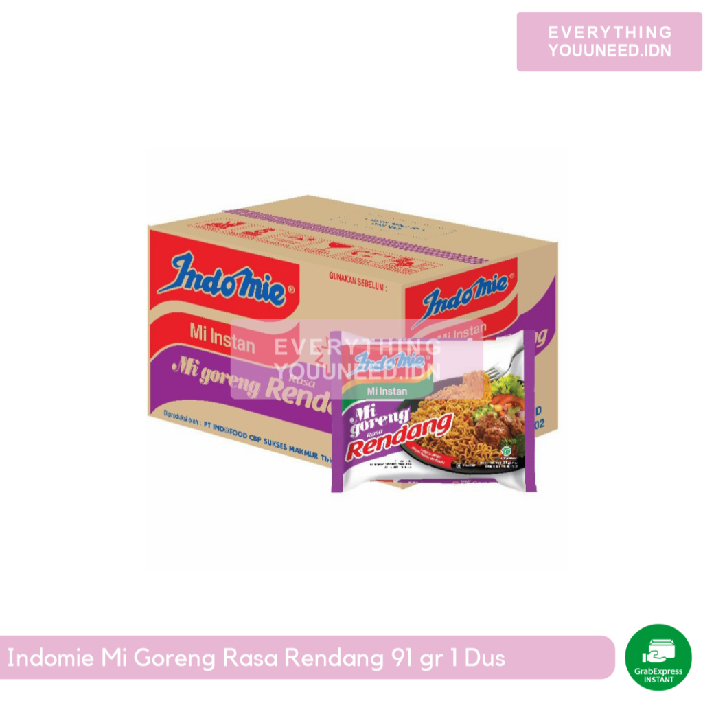 

Indomie Mi Goreng Rasa Rendang 91 gr 1 Dus/Karton
