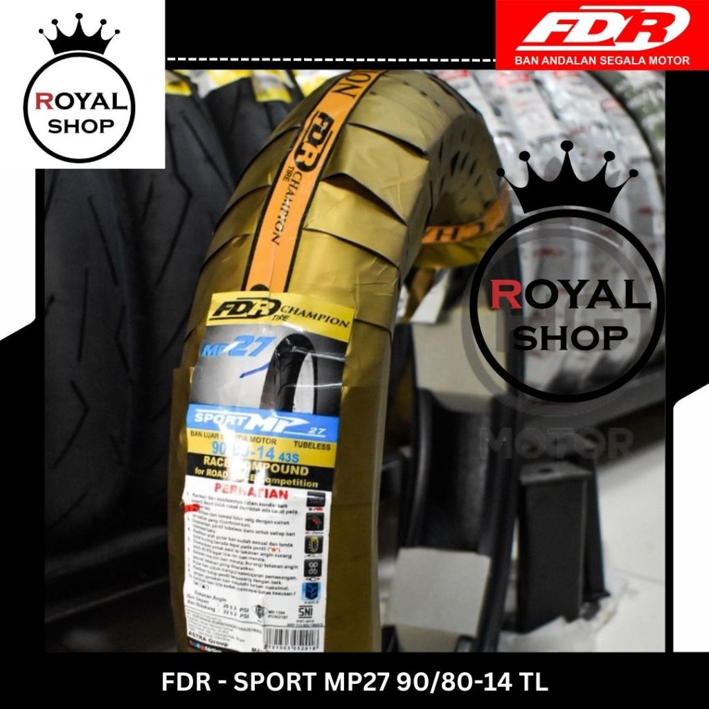 FDR Sport MP27 90/80 Ring 14 Ban Motor Kering Race soft compound MP 27