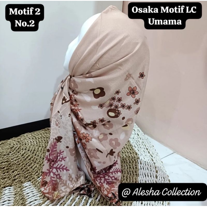 Hijab Segi empat Voal Osaka Motif LC umama/segiempat voal umama/jilbab segi empat umama Osaka/jilbab