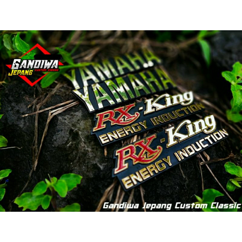 Emblem Logo Tangki Set Bok Aki Yamaha Rx King Warna Gold