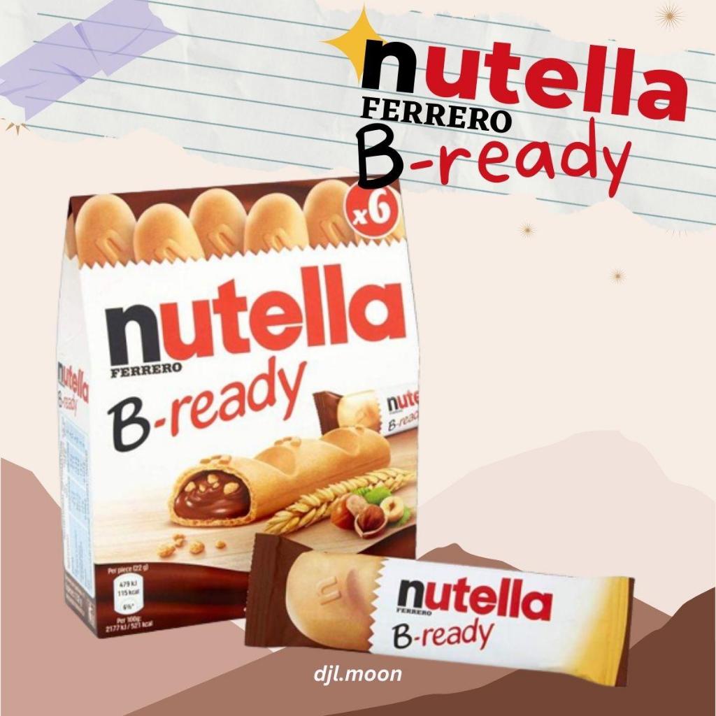 

Nutella Ferrero B Ready isi 6 Pcs 1 Pak Wafer isi Olesan Kacang Hazelnut dengan Cokelat