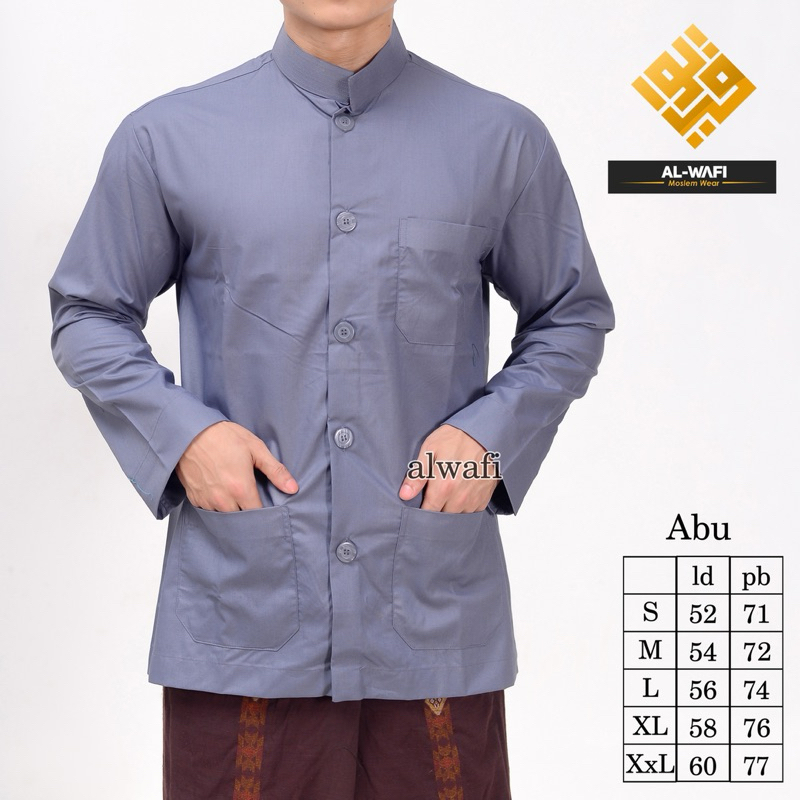 koko model ammu original premium semi jas saku depan bahan katun madinah al wafi