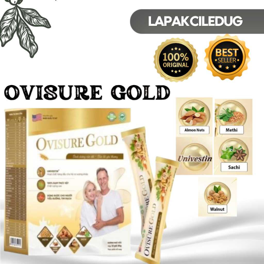 

Ovisure Gold Susu Vitamin Kesehatan Tulang Dan Sendi Nyeri Otot 1 Box isi 12 Saset