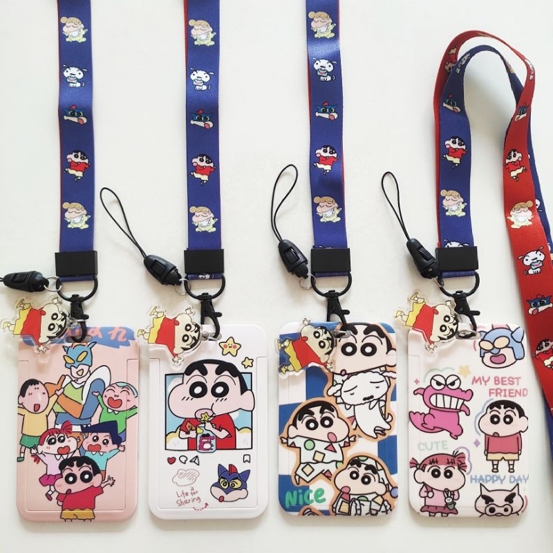 

ID Card Holder Name Tag Lanyard / Kalung Wadah Kartu Identitas Tapping E-money Kereta Kartun Crayon Shinchan Lucu