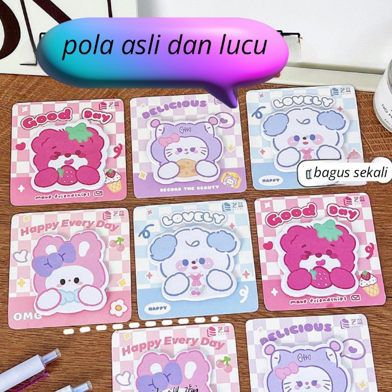 

Sticker Note Karakter Kawaii Lucu 20 Lembar Memo Sticky Note Unyu MM-54