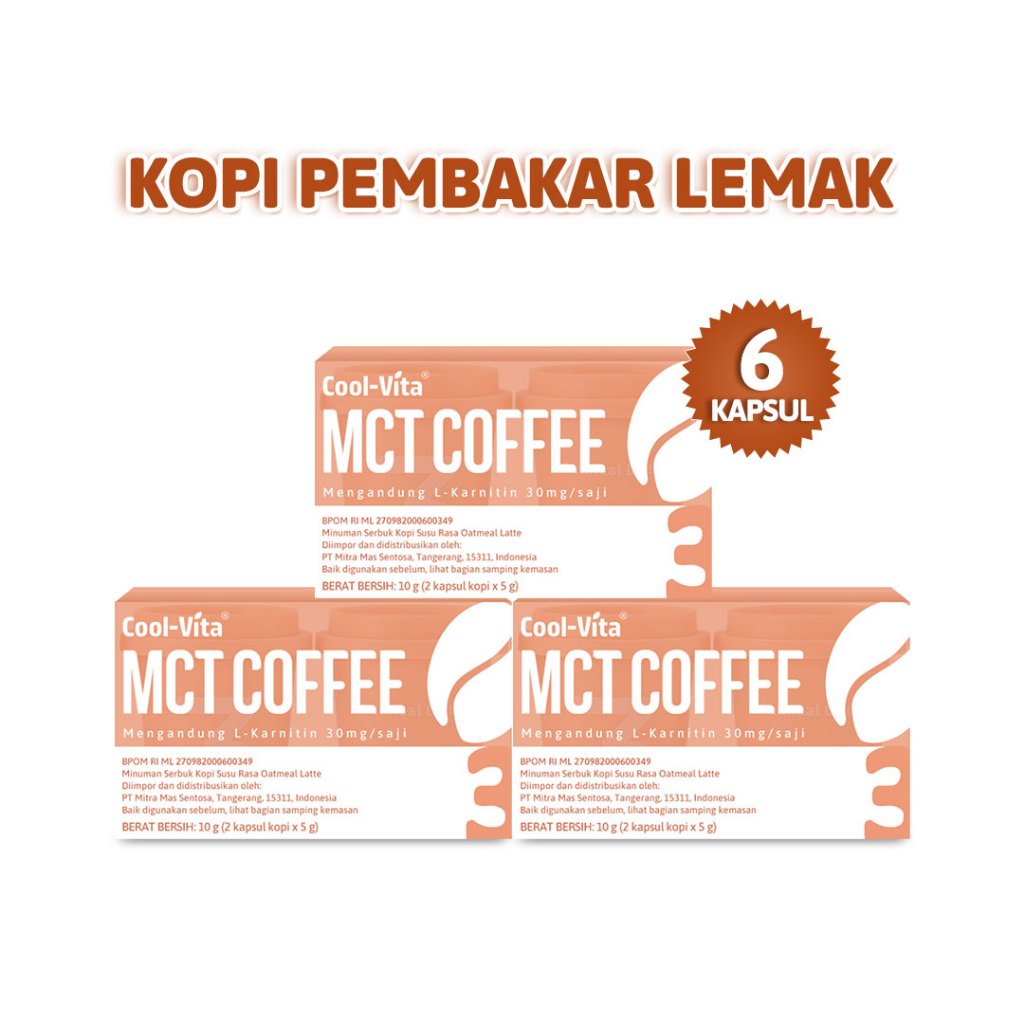 

[3 Box] Coolvita MCT Coffee Capsule Oatmeal Latte Kopi Pembakar Lemak MR