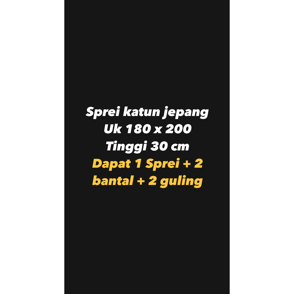 [Sprei] - Sprei katun jepang 180 x 200 tinggi 30 cm