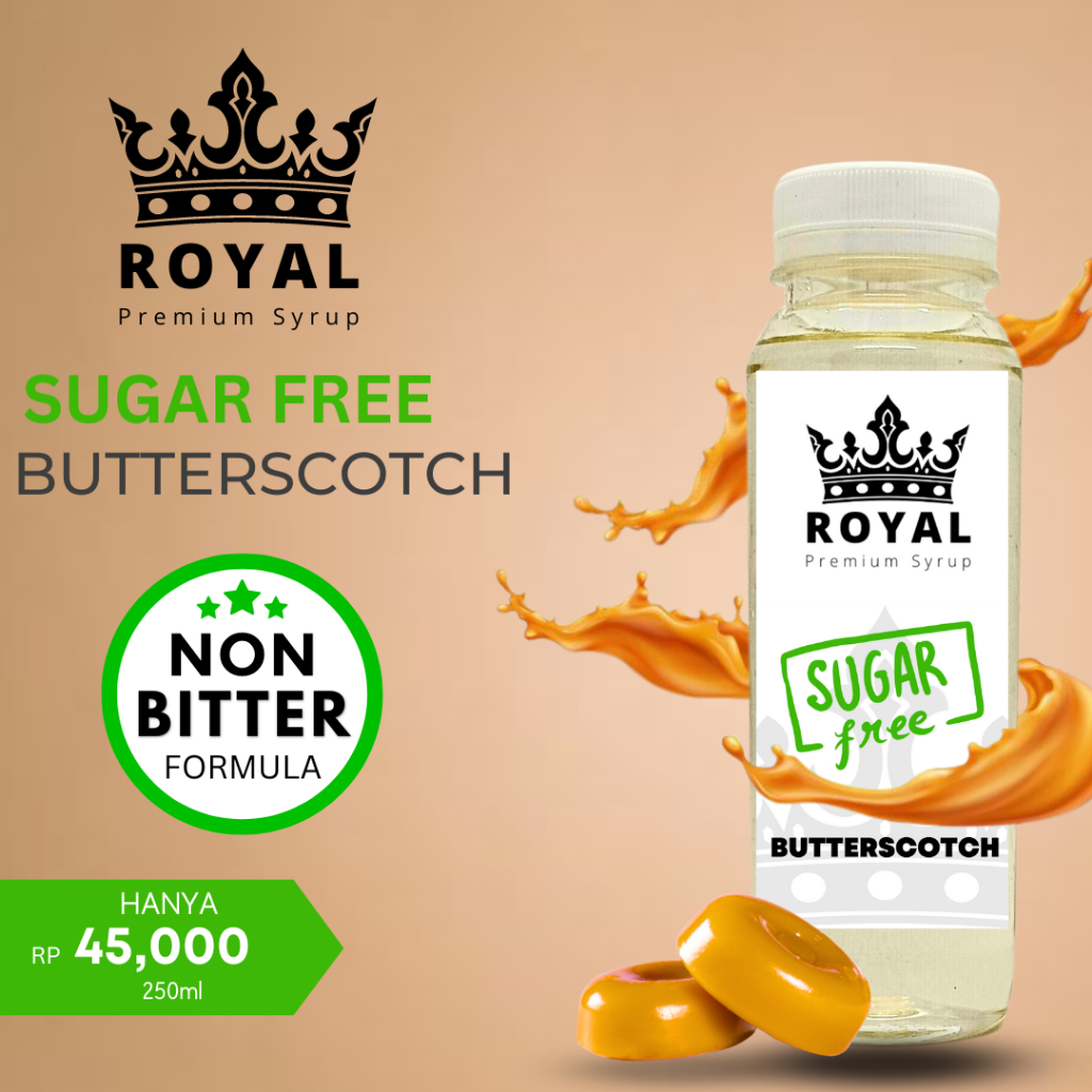 

ROYAL SUGAR FREE Butterscotch Keto Syrup / Sirup Butterscotch (250ml)