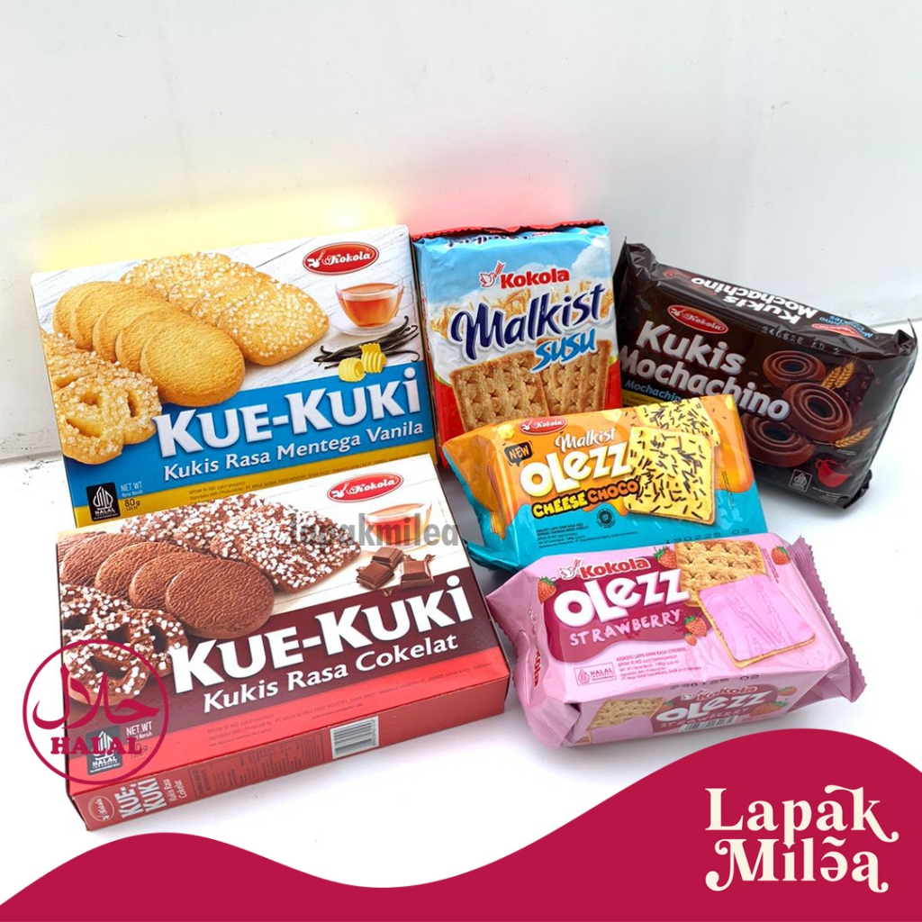 

KOKOLA - Kue Kering / Kue Kuki / Malkist Susu / Wafer / Malkist Oles / Biskuit Kelapa Souvenir Ulang Tahun Pernikahan