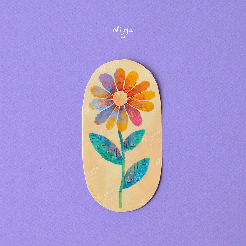 

Kaleidoscopic Daisy | Plant Botanical Sticker | Journaling | Stationery Aesthetic